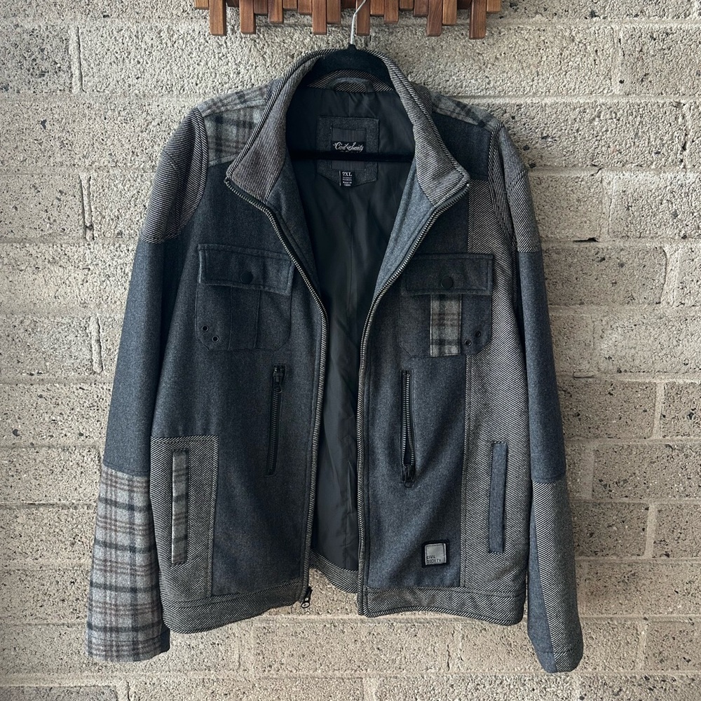 Charcoal Plaid Men's Jacket